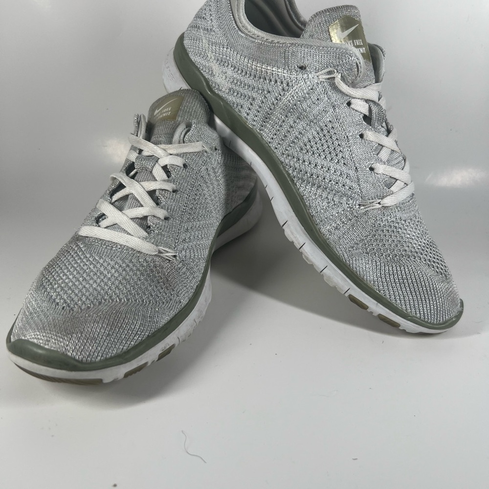 Nike Gray and White Knit Sneakers